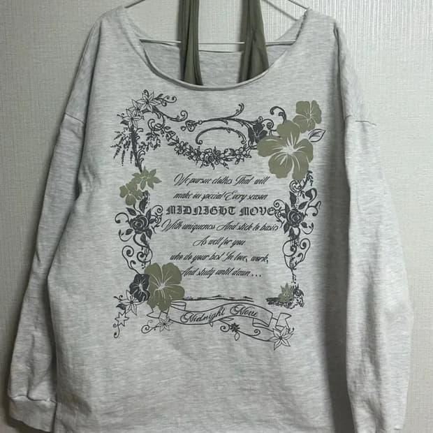 미드나잇무브 오프숄더 맨투맨 홀터넥 세트 상태최상