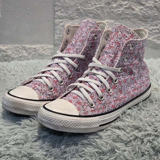 7q-2:컨버스 척테일러 올스타 하이 컷 플라워 패턴 (23.5cm)
