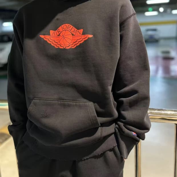 조던 에어 플리스 풀오버 후드 블랙 L (새상품)