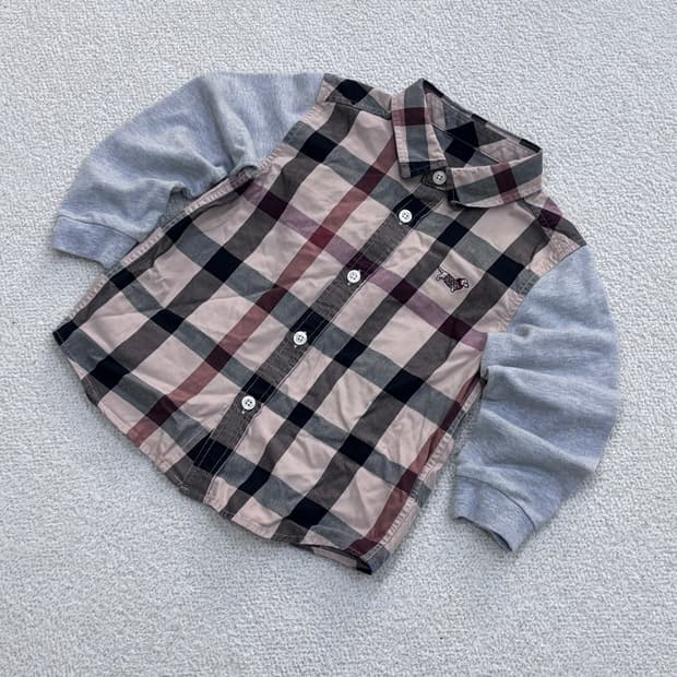 110 닥스 키즈 체크 패턴 셔츠 0324E