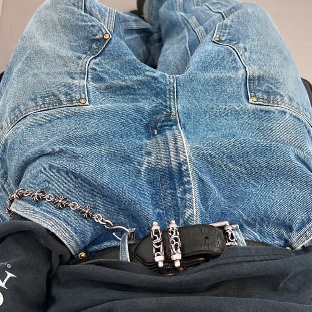 빈티지 칼하트 더블니 데님 카펜터 팬츠