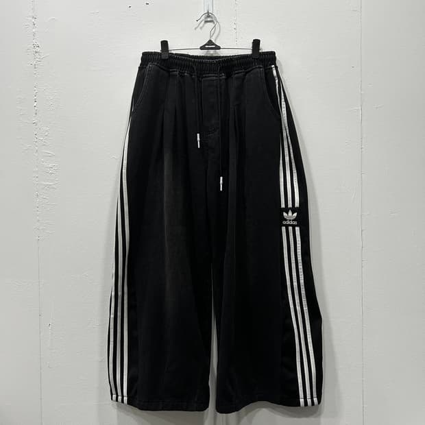 아디다스 리폼 워싱 와이드 밴딩 팬츠 남녀공용 L