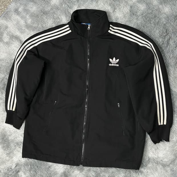 아디다스 삼선 블랙 누빔 자켓 L