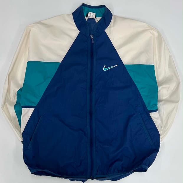 [XL] 나이키 90s 미국 올드스쿨 윈드브레이커 자켓 컬러블록 집업