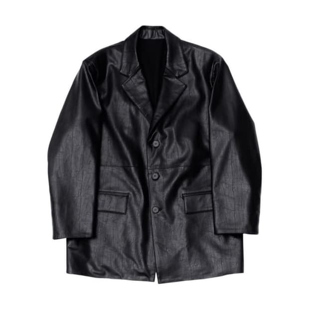 Gbh faux leather tailored jacket 레더자켓