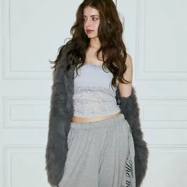 미스테리어스호텔 CROP FUR BOLERO 차콜