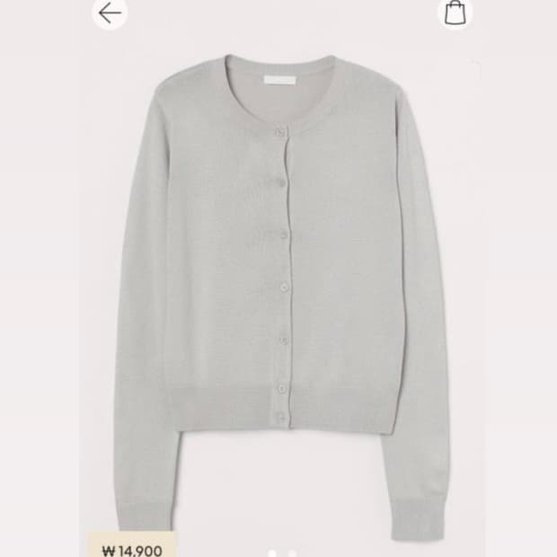 H&M 파인니트 가디건 새상품 민트색 xs