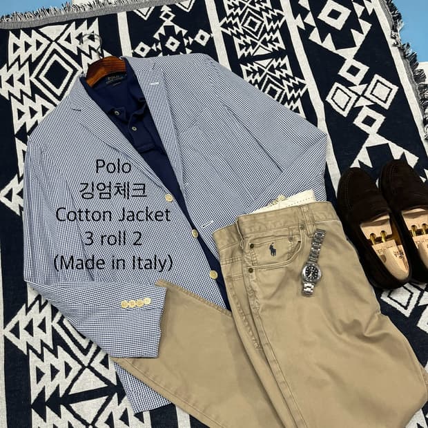Polo 폴로랄프로렌 깅엄체크 코튼자켓 3 roll 2 italy 메이드