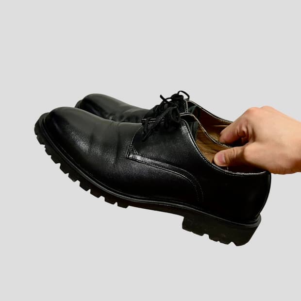슈펜 이태리 소가죽 비브람 블랙 더비슈즈 블랙 260size