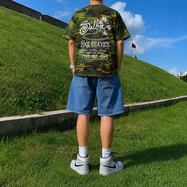 100 STUSSY 스투시 반팔티 피그먼트 다이드풀 카모