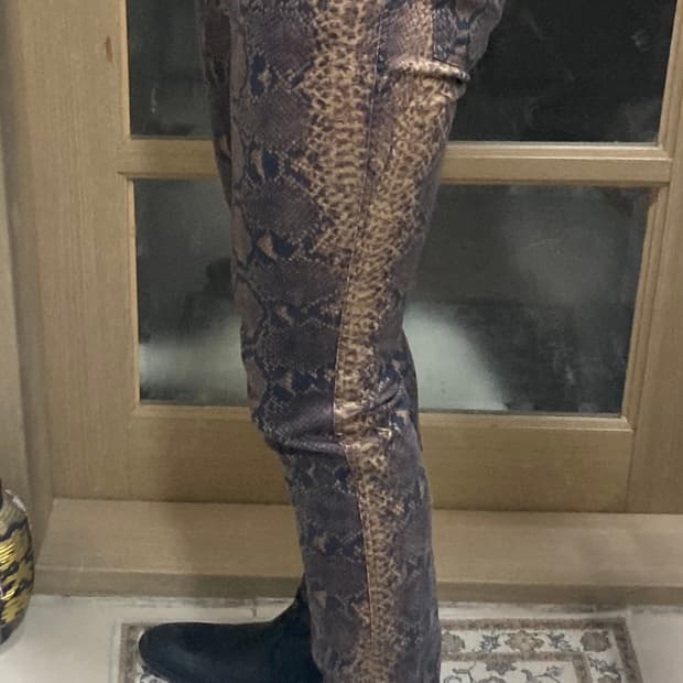 파이톤 스키니 팬츠