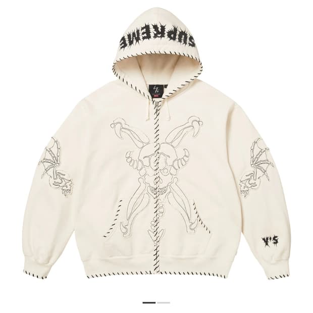 슈프림 요지 야마모토 후드 집업 화이트 xl