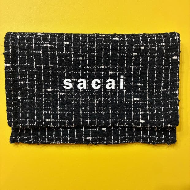 [새상품/정품] sacai 트위드 로고 지퍼 클러치 🖤
