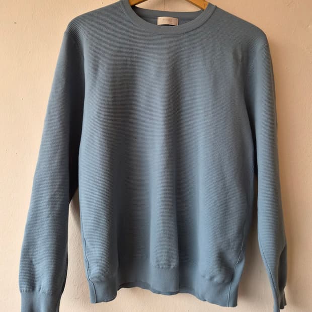 타임 남성 스카이블루 라운드니트
