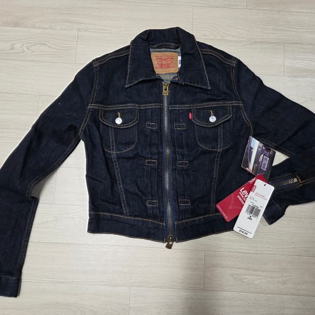 새상품 여성55,주니어160  리바이스 청자켓-투웨이지퍼