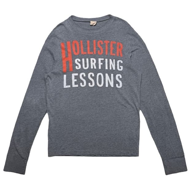 HOLLISTER 프린팅 롱슬리브 티셔츠 그레이 M