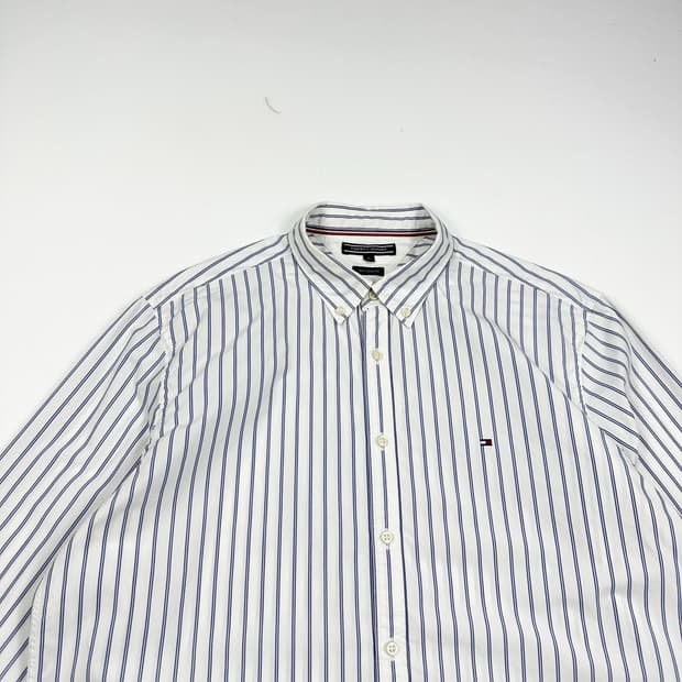 타미힐피거 플래그 뉴욕핏 스트라이프 셔츠 (XL)