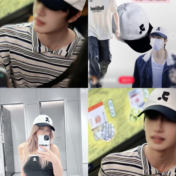 화이트 블랙 레스트앤레크레이션 볼캡 모자