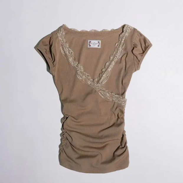 스컬프터 trim wrap tee latte M