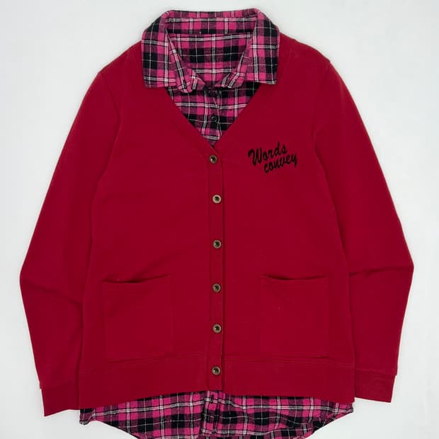 빈티지 셔츠 레이어드 가디건