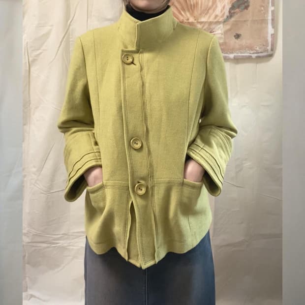 비정형 올리브옐로우 숏코트