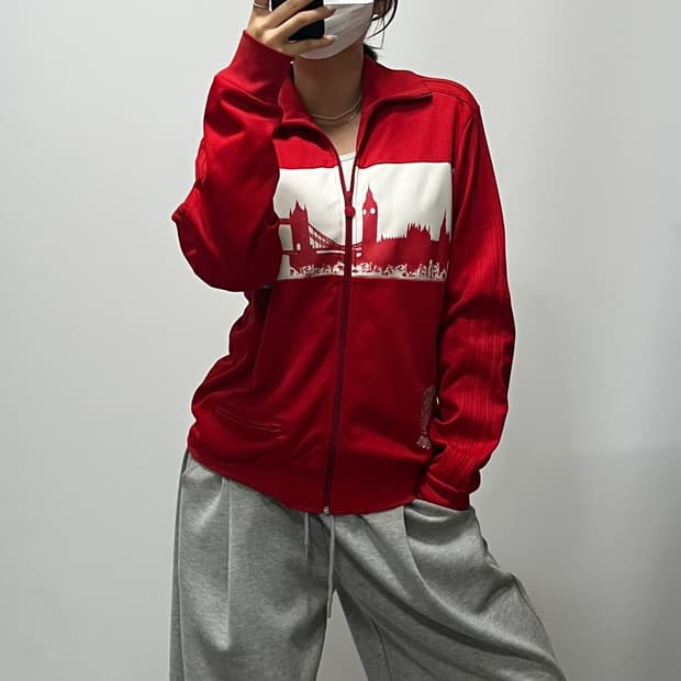 아디다스 런던 트랙탑 져지 레드 M [092305]