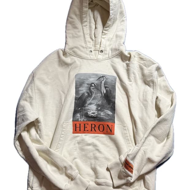 헤론프레스톤 Heron 프린트 후드티 아이보리