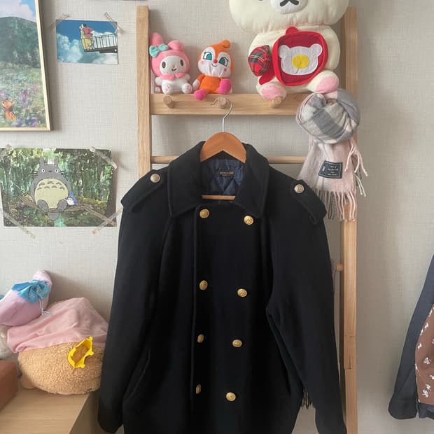 빈티지 금장단추 울 숏코트 🖤💛