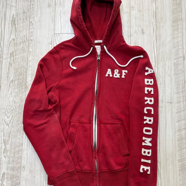 아베크롬비 후드집업 레드 m