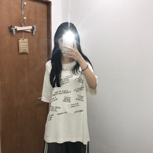 BEAMS BOY Message Print T-shirt