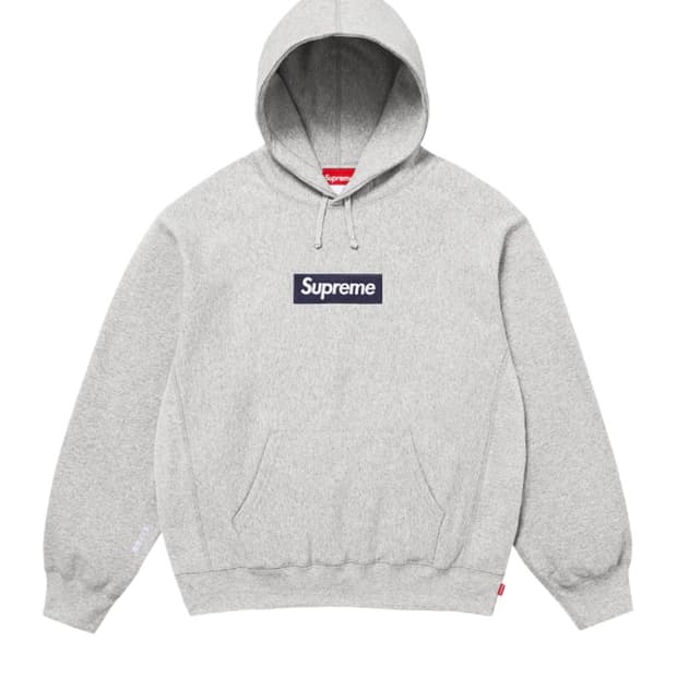 [L] 슈프림 박스로고 후드 스웨트셔츠 헤더 그레이 25FW