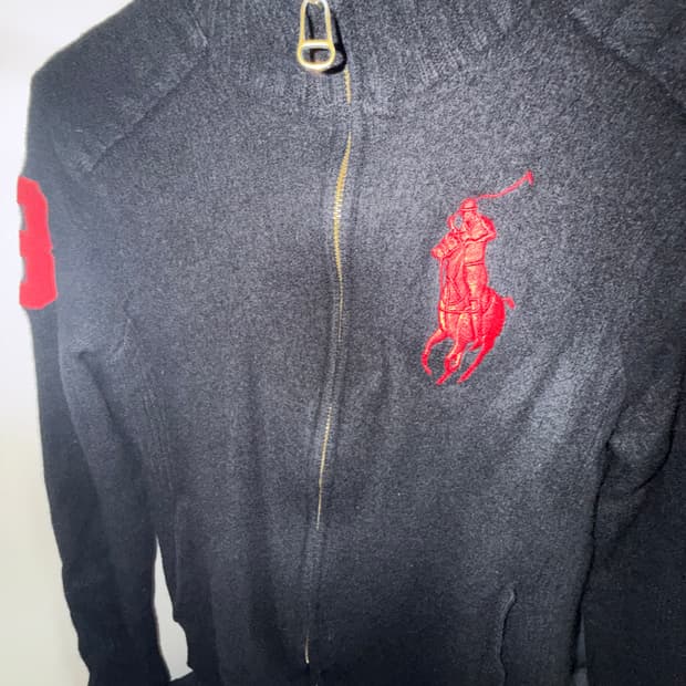 폴로 랄프로렌 빅포니 투웨이 니트 집업 S