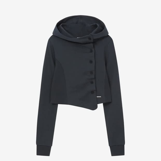 미세키 서울 버튼 후드집업 차콜