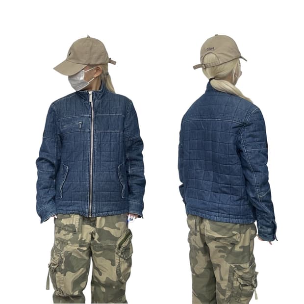 캘빈 클라인 ck 아카이브 데님 블록 블루종 점퍼 자켓 M