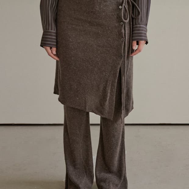 아우로 울 랩 팬츠 브라운