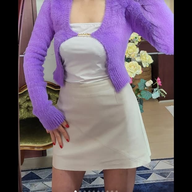 정품 자끄뮈스 라마이유 네브 망슈 가디건 연보라 