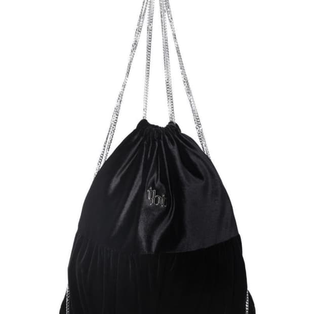 쓰리타임즈 벨벳 체인 백팩