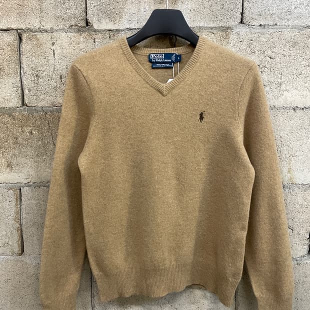 폴로 랄프로렌 카멜 램스울 니트