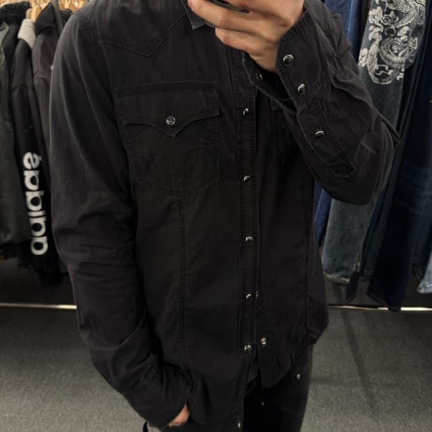 XL)트루릴리전 빈티지 웨스턴 블랙 긴팔셔츠