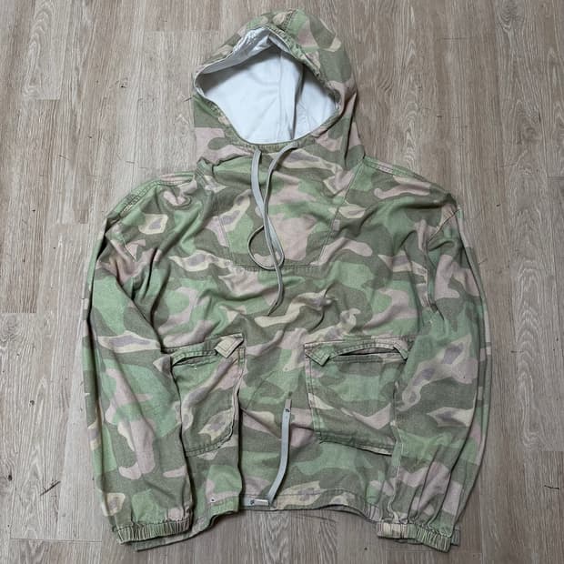 자라 밀리터리 카모플라쥬 코튼 풀오버 후드 XL/105