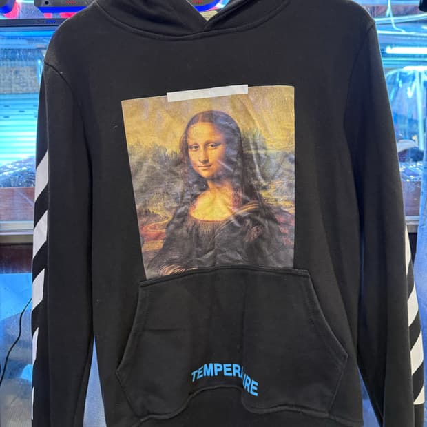 오프화이트 모나리자 후드티 블랙