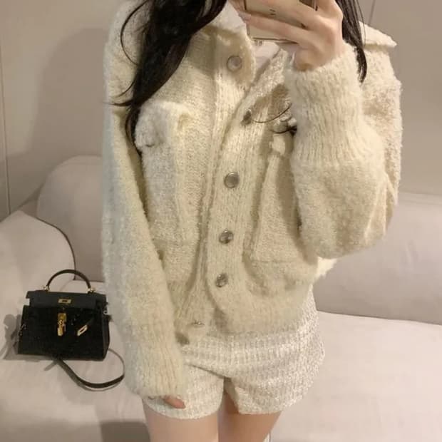 양털 뽀글이 니트자켓