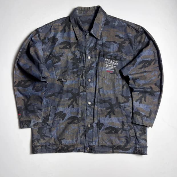 FUBU 푸부 자수 로고 카모플라쥬 데님 셔츠 자켓 R2127