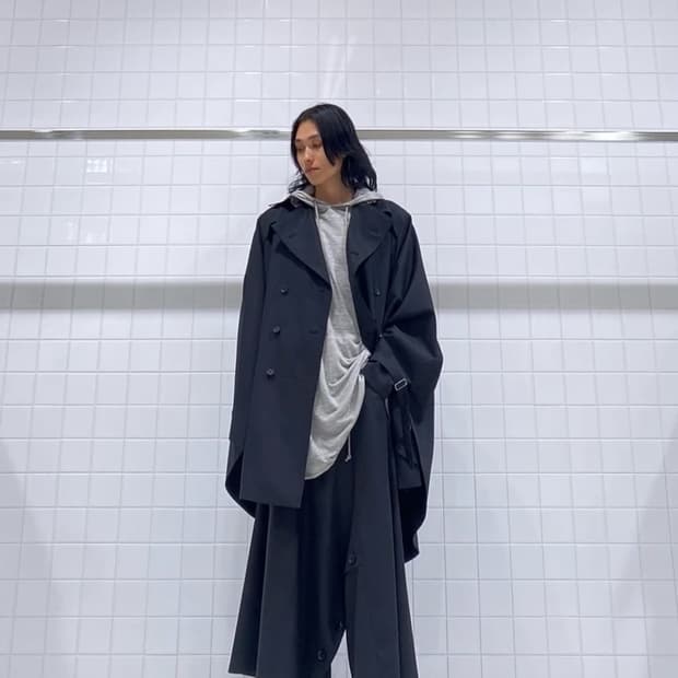 요지 야마모토 개버딘 점보 케이프 클로크