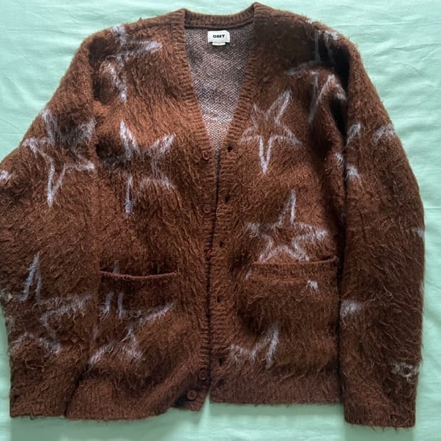 OBEY 오베이 스타 브러시 가디건 L