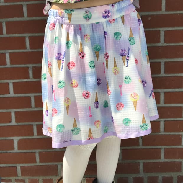 vintage ice cream pattern skirt