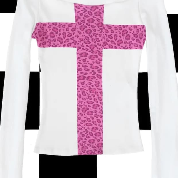 (구해요) 오마이티 LEOPARD CROSS OFF SHOULDER 