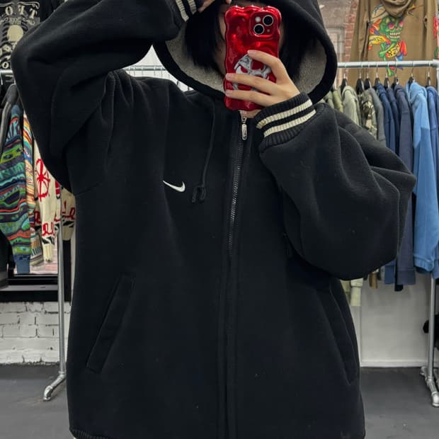 나이키 올드스쿨 베스킷볼 쉐르파 후드자켓