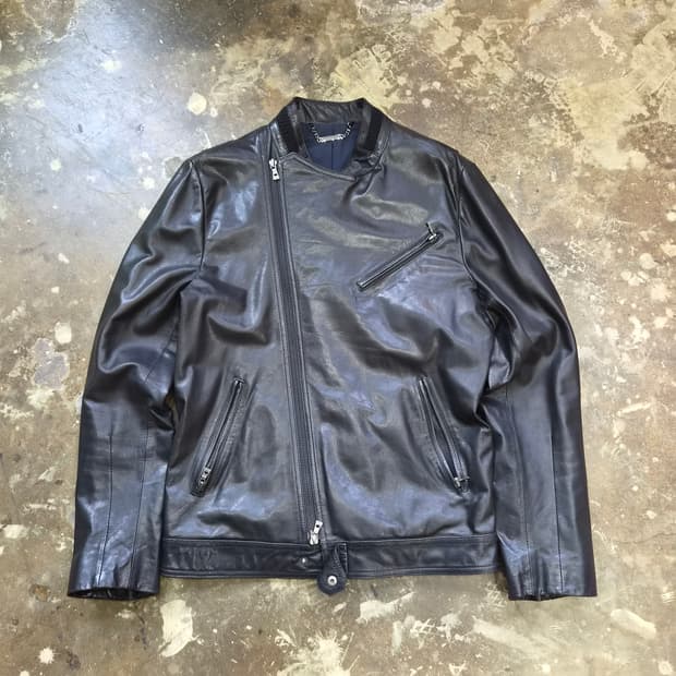 100) 지오송지오 양가죽 라이더자켓 송지오 양가죽자켓
