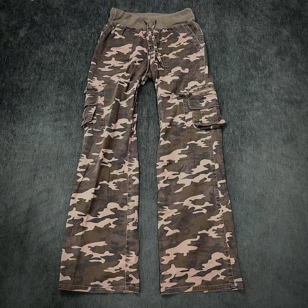 camo cargo string pants